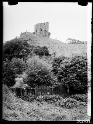 Ruine der Burg Arnstein im Harz, Blick von unten