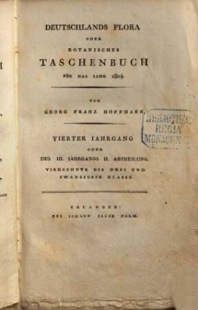 Deutschlands Flora oder botanisches Taschenbuch : für d. Jahr ... 1804