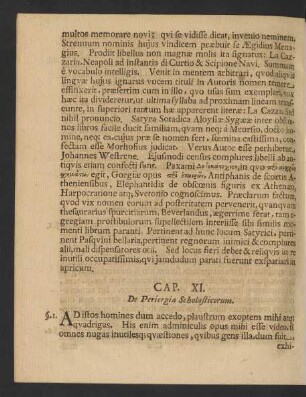 Cap. XI. De Periergia Scholasticorum.