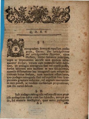 Diss. med. inaug. de podagra retrograda et repulsa