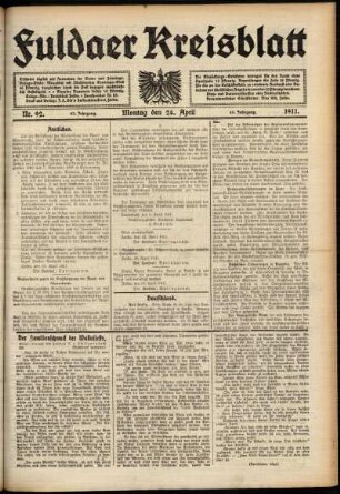 Ausgabe vom Montag, den 24. April 1911.