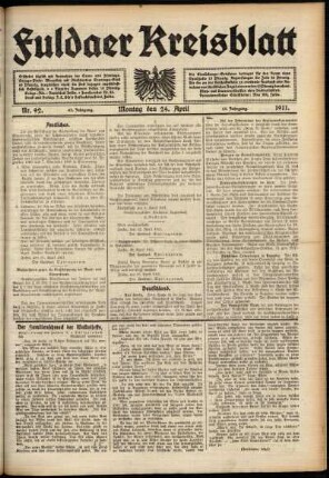 Ausgabe vom Montag, den 24. April 1911.