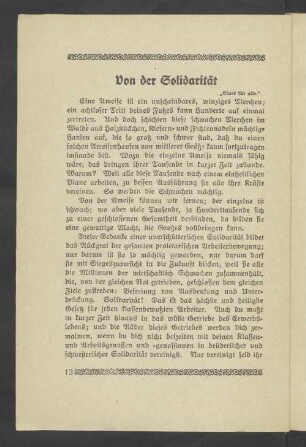 Von der Solidarität