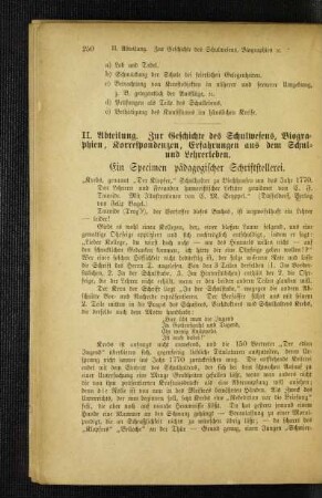 ¬Ein¬ Specimen pädagogischer Schriftstellerei