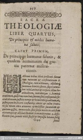 Liber Quartus, De principiis & mediis humanae salutis