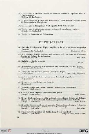 Kultusgeräte (Nr. 480-493)