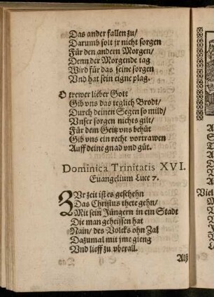 Dominica Trinitatis XVI. - Dominica Trinitatis XX.