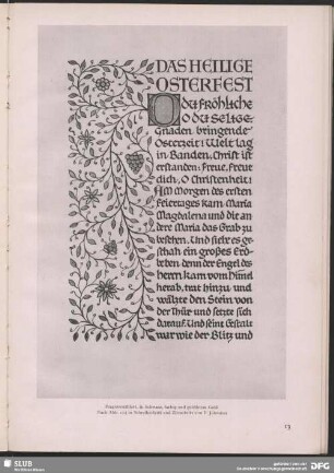 Pergamentblatt "Das heilige Osterfest"