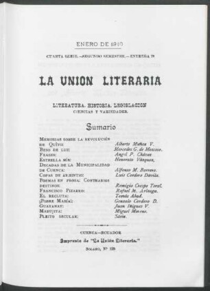 Entrega 7, Enero de 1910