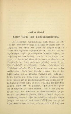 Zwölftes Kapitel. Letzte Jahre und Familienverhältnisse
