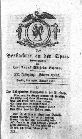5. Stueck, 29. Januar 1821