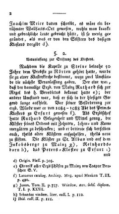 §. 2. Veranlassung zur Stiftung des Klosters.