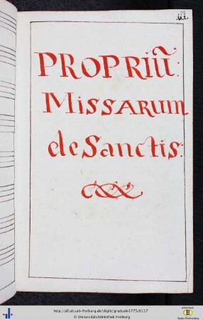 Proprium Missarum de Sanctis