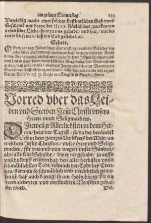 Vorred uber das Leiden und Sterben Jesu Christi unser Herrn unnd Seligmachers.