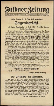 Zweite Ausgabe vom Samstag, den 03. Juni 1916.