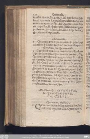 De Adverbiis. Quantum. & Quantopere. Cap. CXLVII.