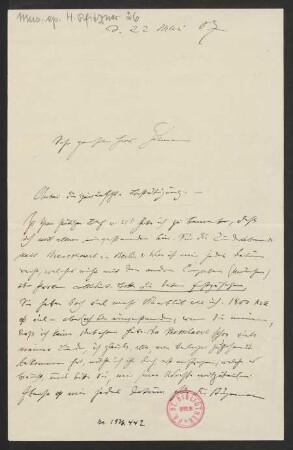 Brief an Emil Gutmann, 22.05.1907