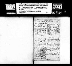 Stiftungssachen: Legate, Oberamt Maulbronn