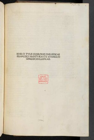 Orationes Philippicae : Mit Kommentar von Franciscus Maturantius
