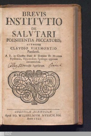 Brevis Institvtio De Salvtari Poenitentia Peccatoris