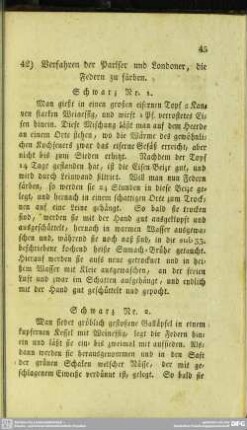 42. Verfahren der Pariser und Londoner, die Federn zu färben