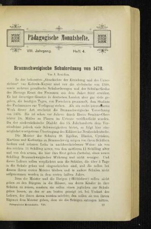 Braunschweigische Schulordnung von 1478