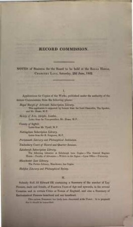 Proceedings of his Majesty's commissioners on the Public Records of the Kingdom June 1832 Aug. 1833