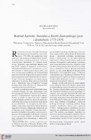73: [Rezension von: Konrad Ajewski, Stanisława Kostki Zamoyskiego życie i działalność 1775-1856]