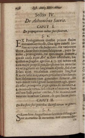 Sectio IV. De Actionibus Sacris