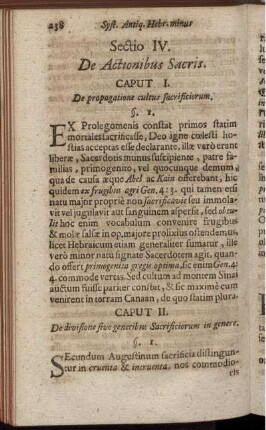 Sectio IV. De Actionibus Sacris