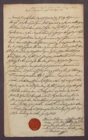 Procuratorium des Ferdinand Christoph Karl Schütz von Holzhausen für den Vikar Hepp.
