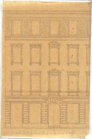 Zocher, Ernst; Architekturstudien - Gebäude (Aufriss)