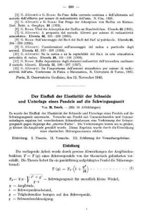 Der Einfluß der Elastizität der Schneide und Unterlage eines Pendels auf die Schwingungszeit
