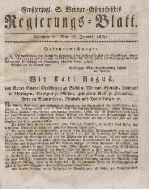 Nr. 2 : 25. Januar 1820