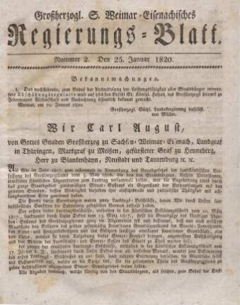 Nr. 2 : 25. Januar 1820