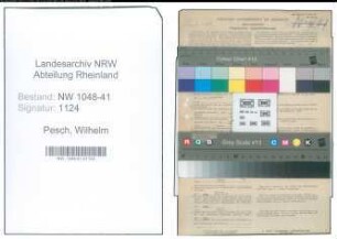 Entnazifizierung Wilhelm Pesch , geb. 15.04.1890 (Schreiner)