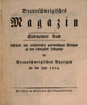 Braunschweigisches Magazin. 17, 17. 1804