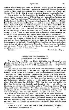 721-723, "Lieder aus dem Rinnstein"
