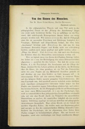 Von den Sinnen des Menschen