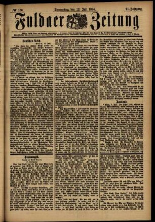 Ausgabe vom Donnerstag, den 12. Juli 1894.