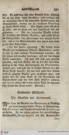 Siebenter Abschnitt: Die Muskeln des Vorderarms