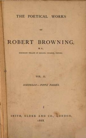 The poetical works of Robert Browning, 2