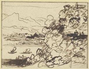 Berglandschaft mit Segelboot