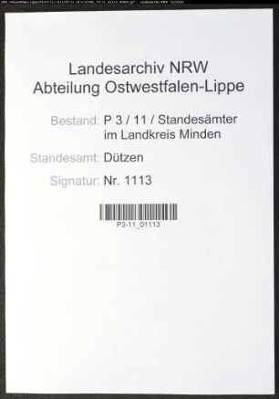 Sterberegister Standesamt Dützen