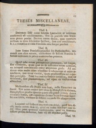 Theses Miscellaneae