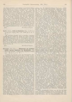 163 [Rezension] Erdmann, Benno (Hrsg.), Immanuel Kant‘s Kritik der Urtheilskraft