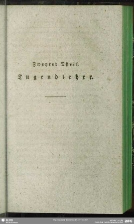 Zweyter Theil. Tugendlehre