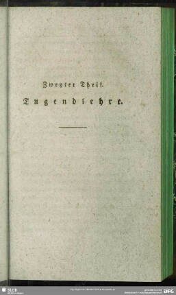 Zweyter Theil. Tugendlehre