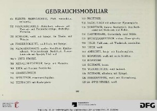 Gebrauchsmobiliar (Nr. 701-765)