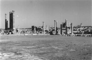 Römische Ruinen von Sabratha : Blick über die Überreste der römischen Stadt Sabratha